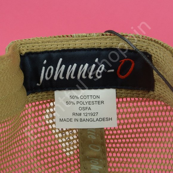 Johnnie-O Hat Mens OS Gold Snapback Mesh Trucker Logo Rolling Wave - Picture 8 of 10